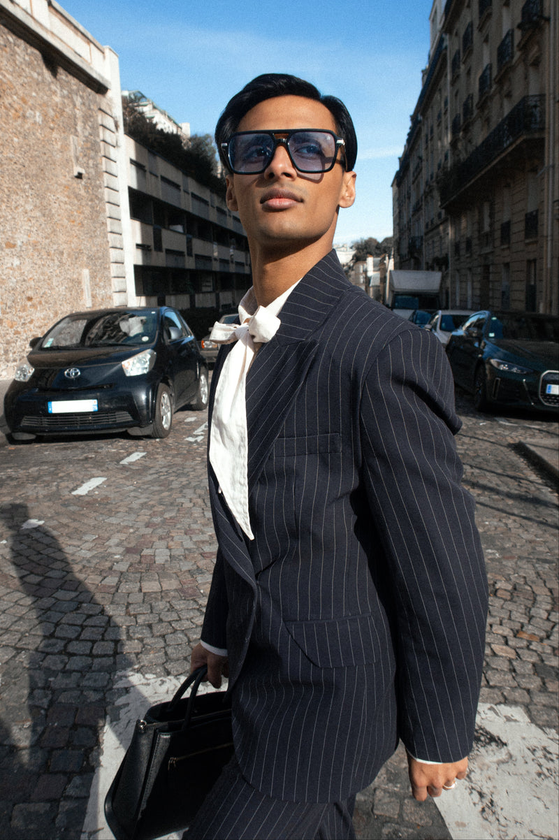 THE ELLIS BLAZER PINSTRIPE - Navy