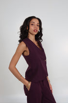 THE SHREYA GILET - Aubergine