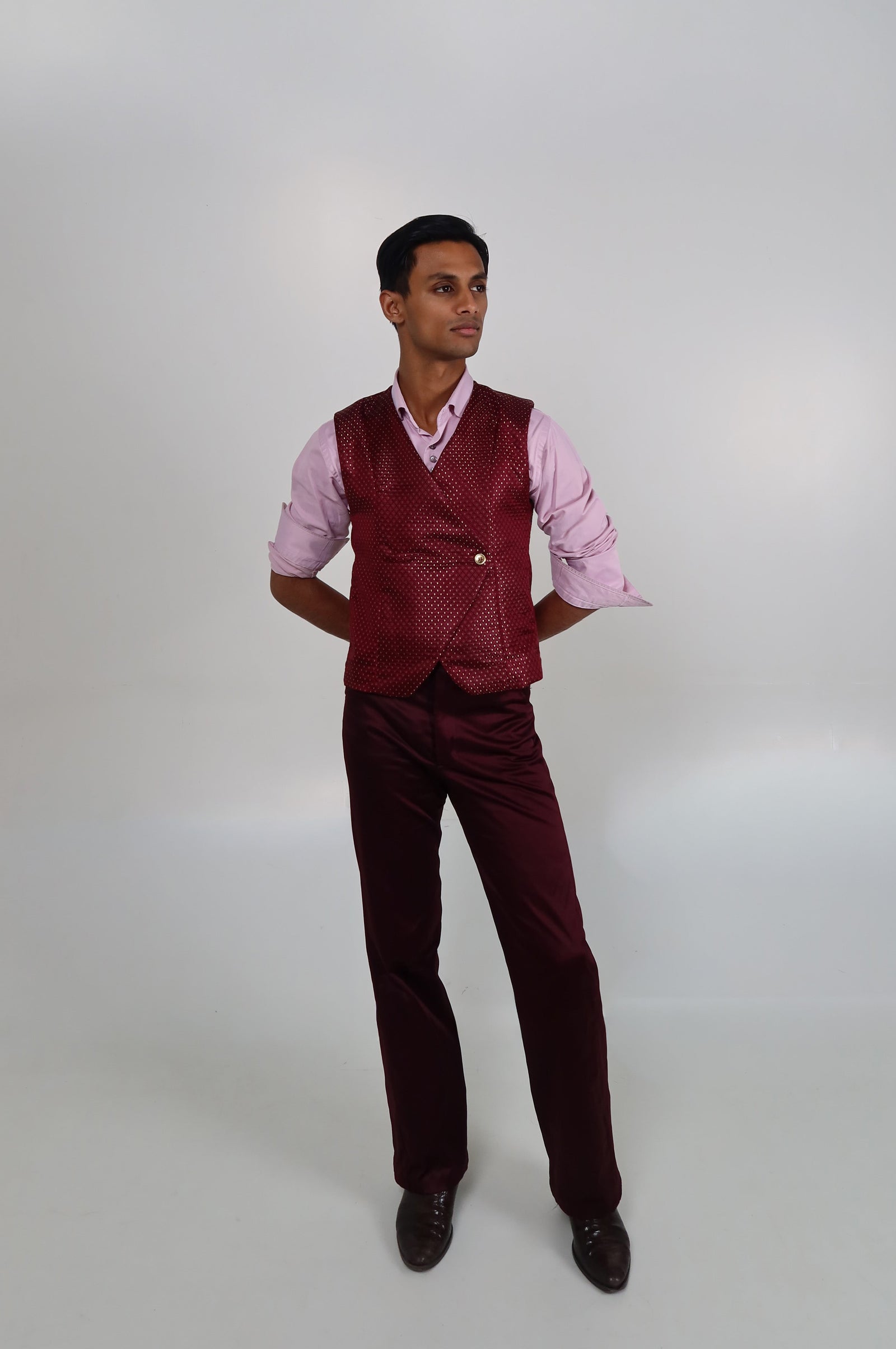 THE SATIN TROUSERS - Burgundy