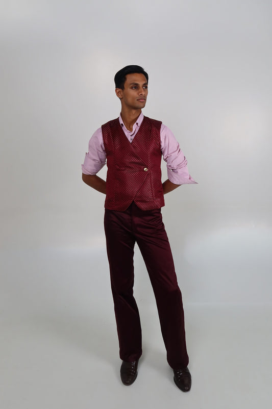 THE SATIN TROUSERS - Burgundy