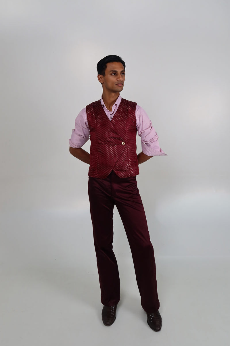 THE SATIN TROUSERS - Burgundy