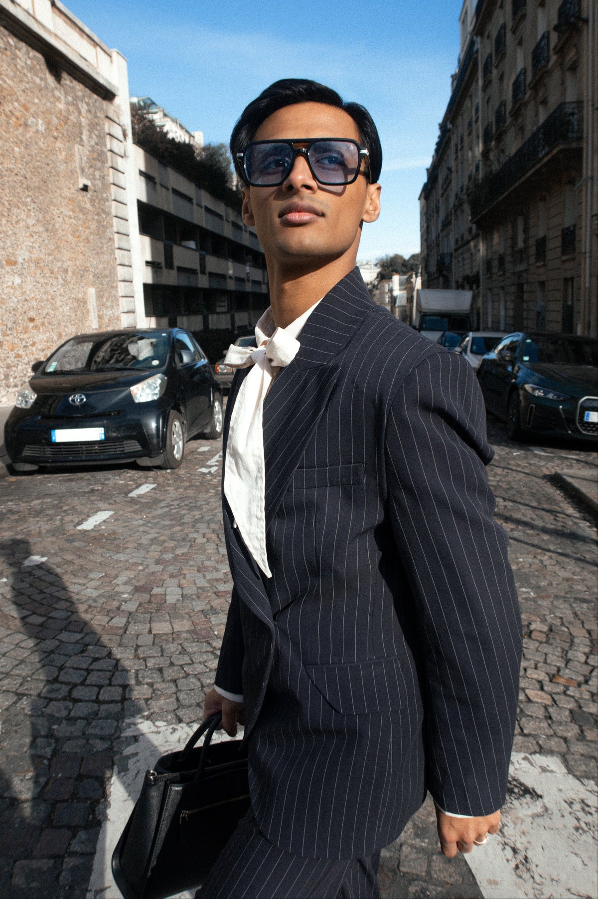 THE ELLIS BLAZER PINSTRIPE - Navy