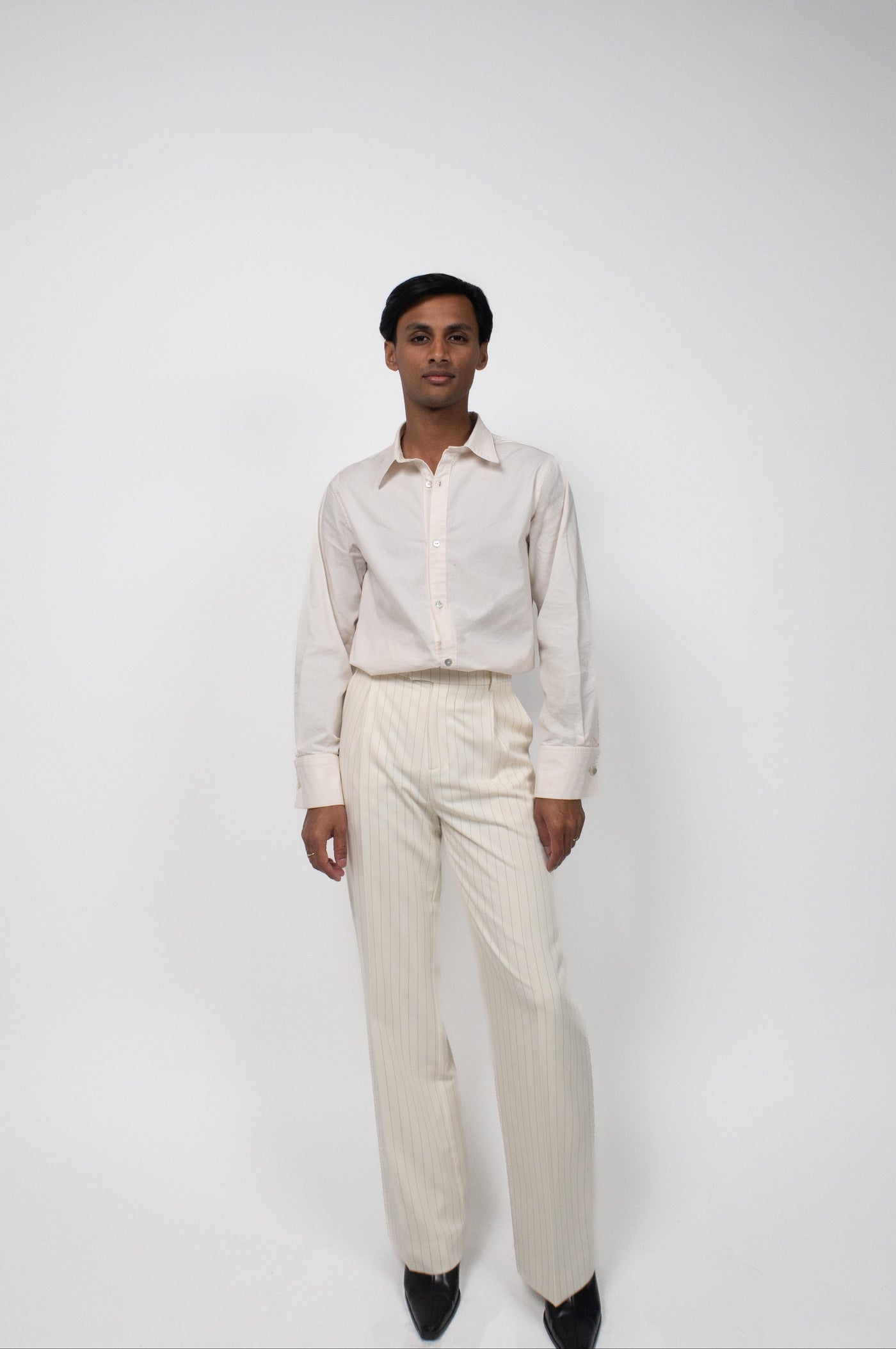 THE DAREN TROUSERS PINSTRIPE - Off White