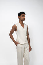 THE SHREYA GILET PINSTRIPE - Off White