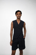 THE DANE SHORTS PINSTRIPE - Navy