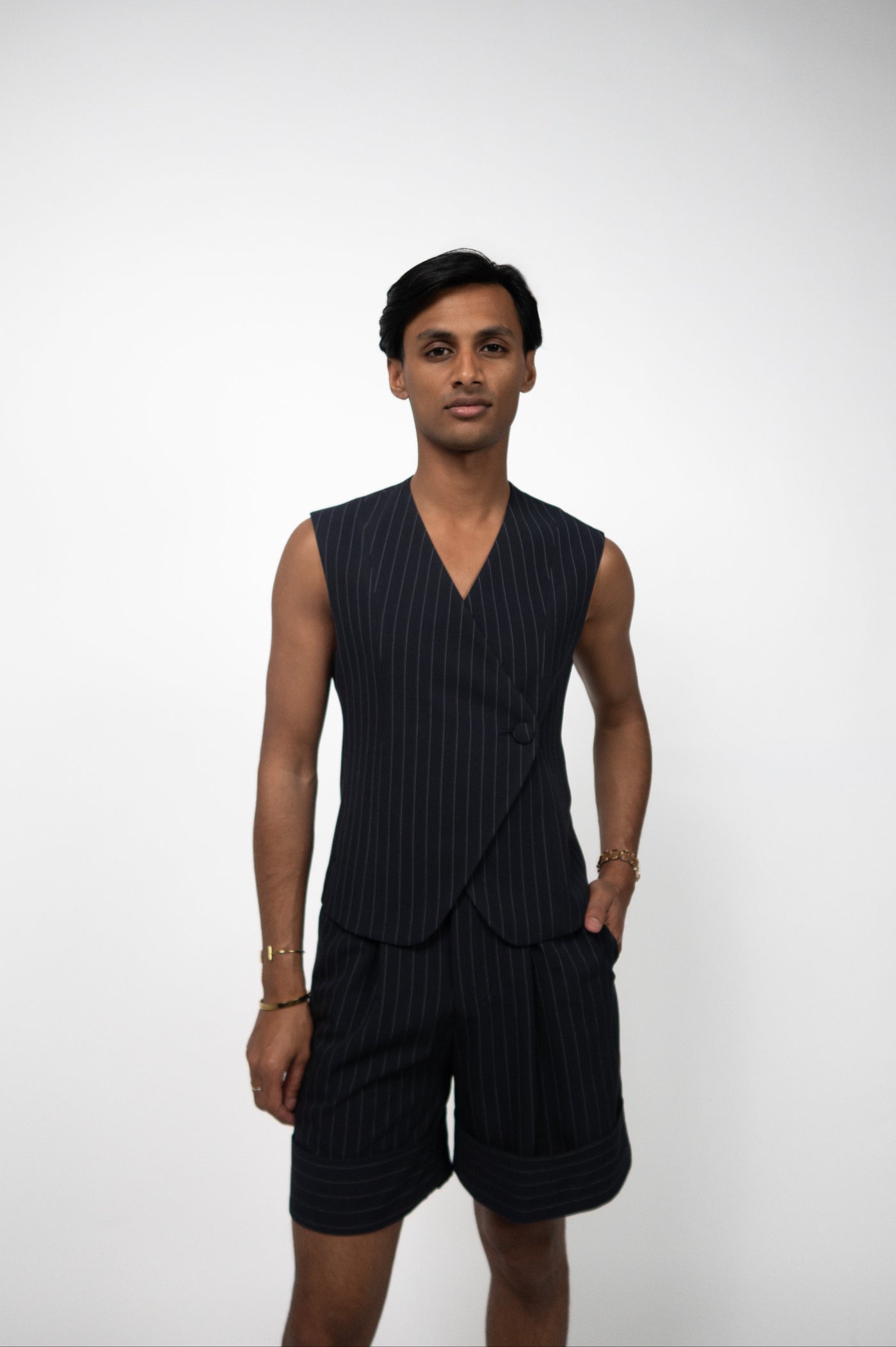 THE DANE SHORTS PINSTRIPE - Navy