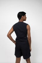 THE DANE SHORTS PINSTRIPE - Navy