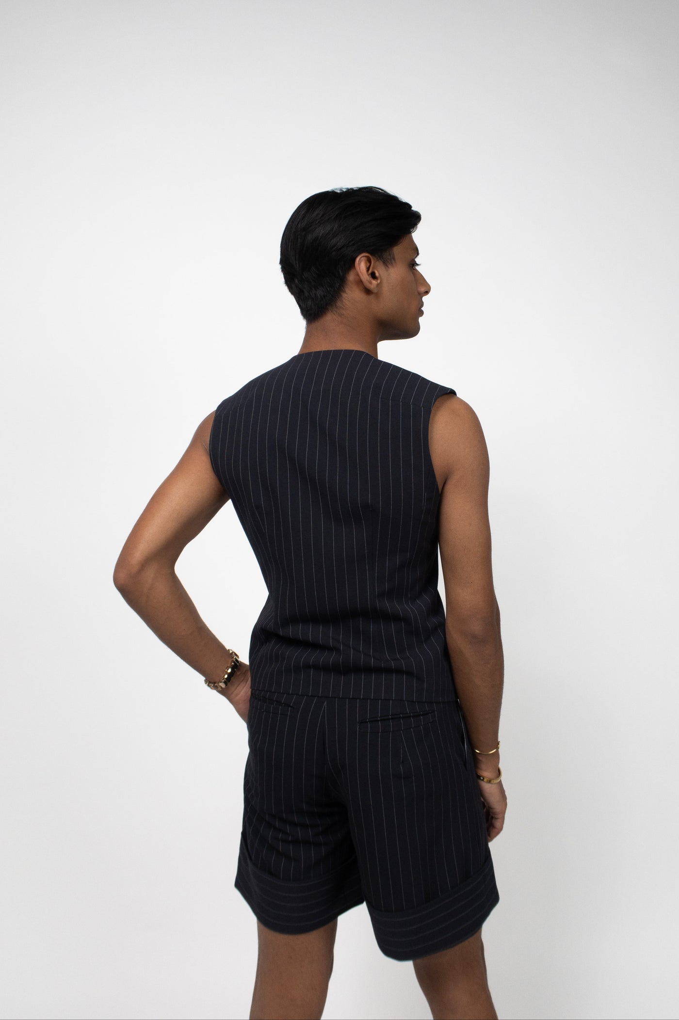 THE DANE SHORTS PINSTRIPE - Navy