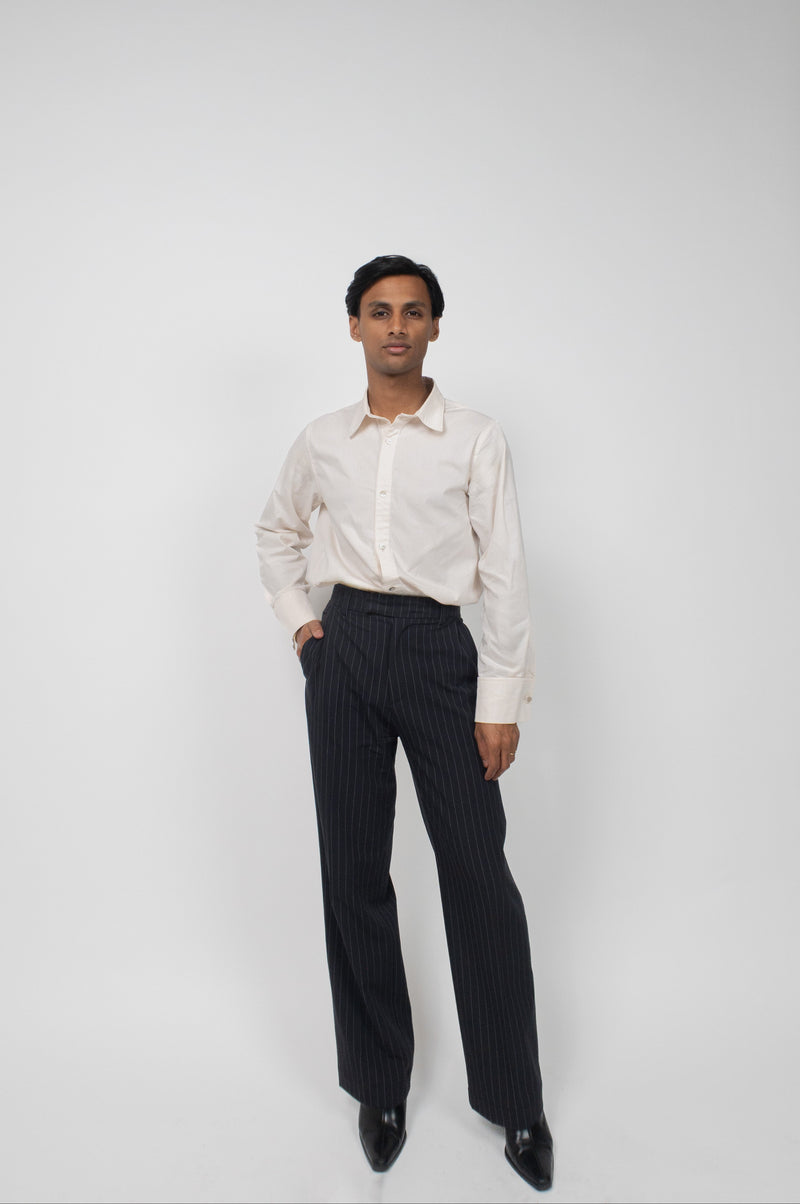 THE DAREN TROUSERS PINSTRIPE - Navy