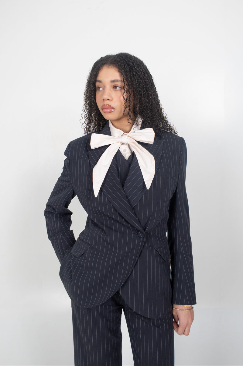 THE ELLIS BLAZER PINSTRIPE - Navy