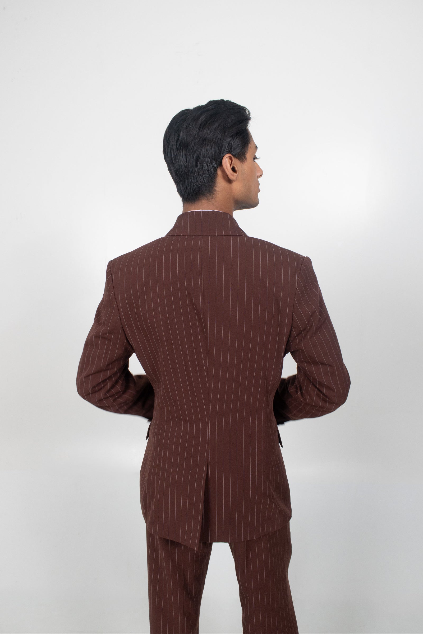 THE ELLIS BLAZER PINSTRIPE - Cocoa