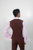 THE SHREYA GILET PINSTRIPE - Cocoa