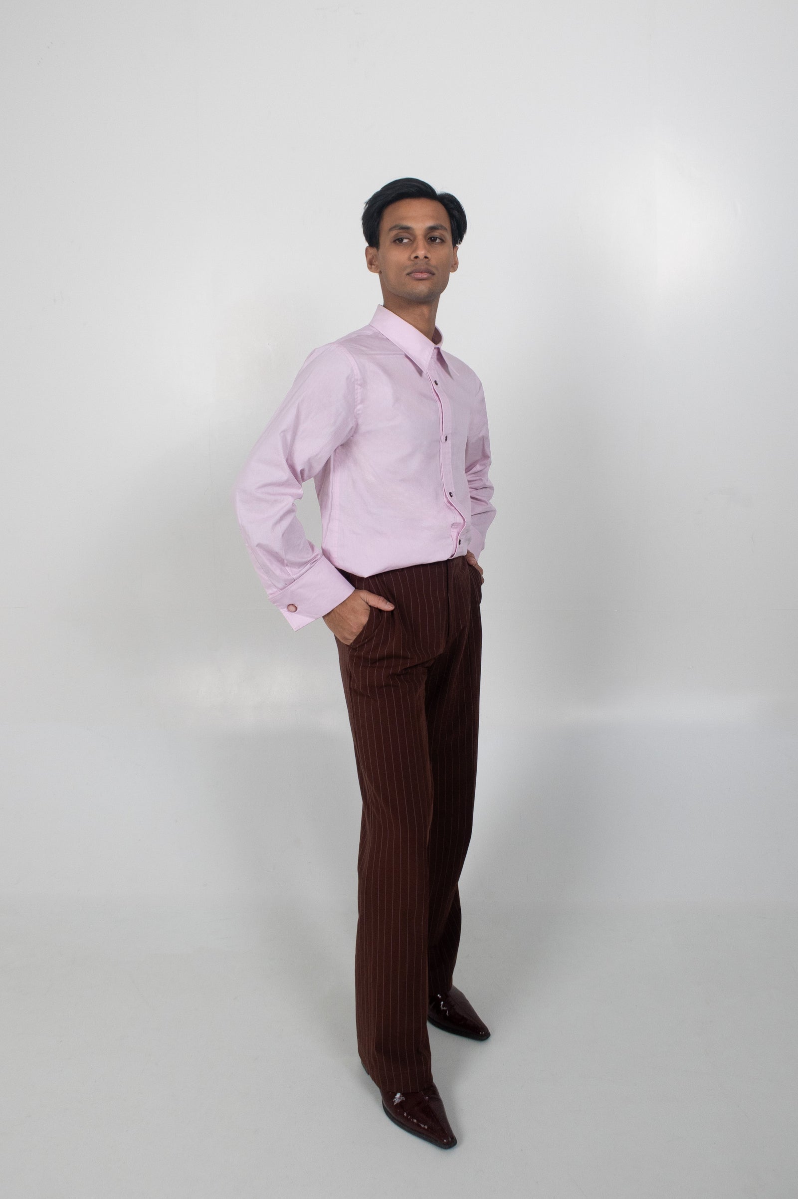 THE DAREN TROUSERS PINSTRIPE - Cocoa